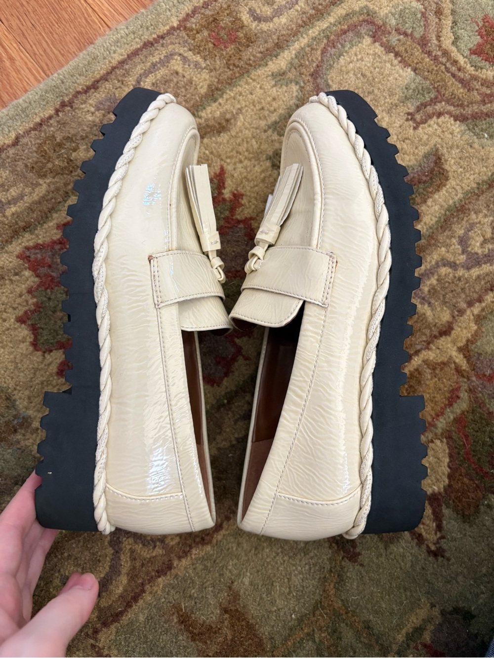 Franco Sarto Ivory Leather Tassel Loafers - Picture 4 of 7